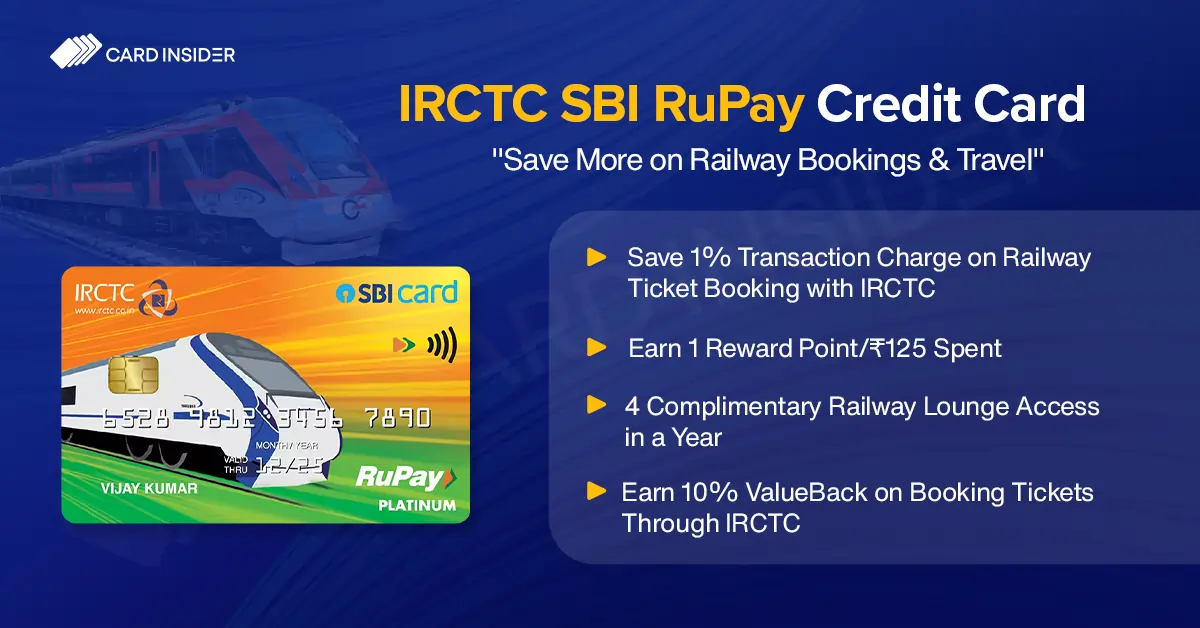 IRCTC SBI RuPay Credit Card IRCTC SBI Rupay Credit Card Features