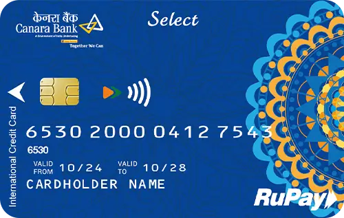 Canara Bank Credit Cards Canara Bank RuPay Select Credit Card