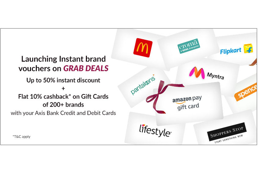 Instant Vouchers Axis Bank Credit Card Discount