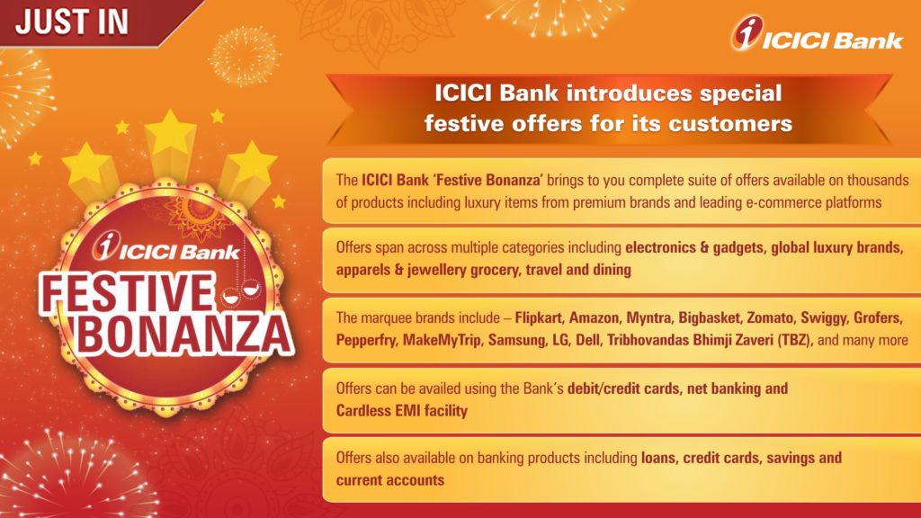 ICICI Bank festive bonanza sale 2021