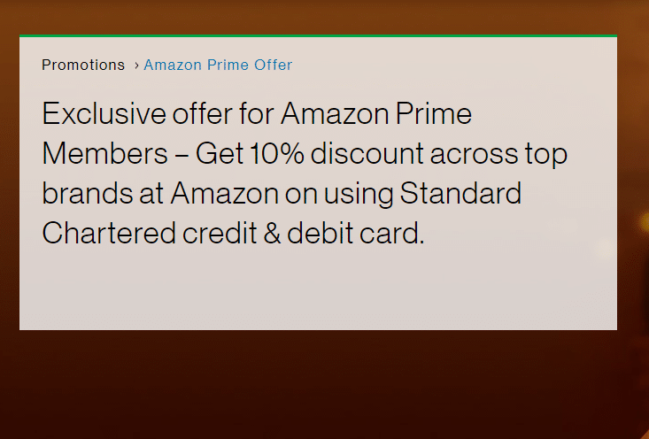 Standard Chartered Amazon Prime Friday Offer