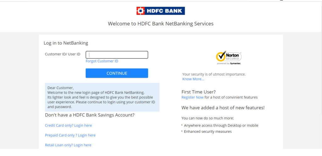 HDFC Credit Card netbanking