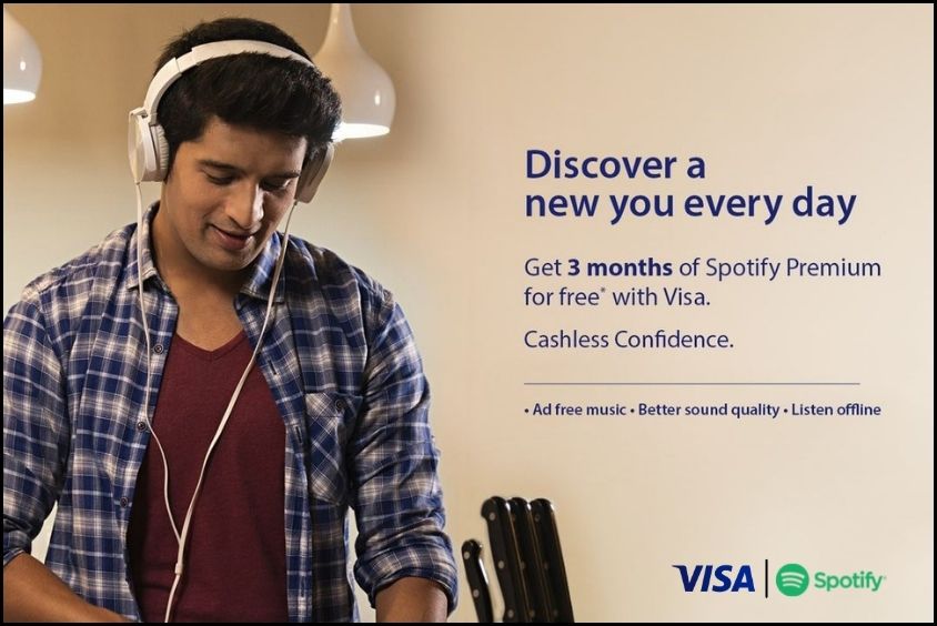 Free Spotify Premium Subscription with Visa credit card
