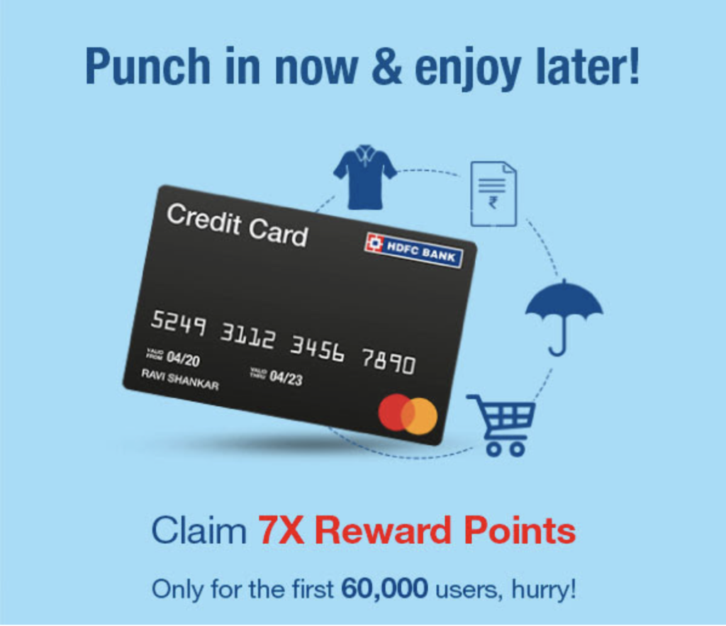 7X Reward Points on HDFC MasterCard Credit Cards