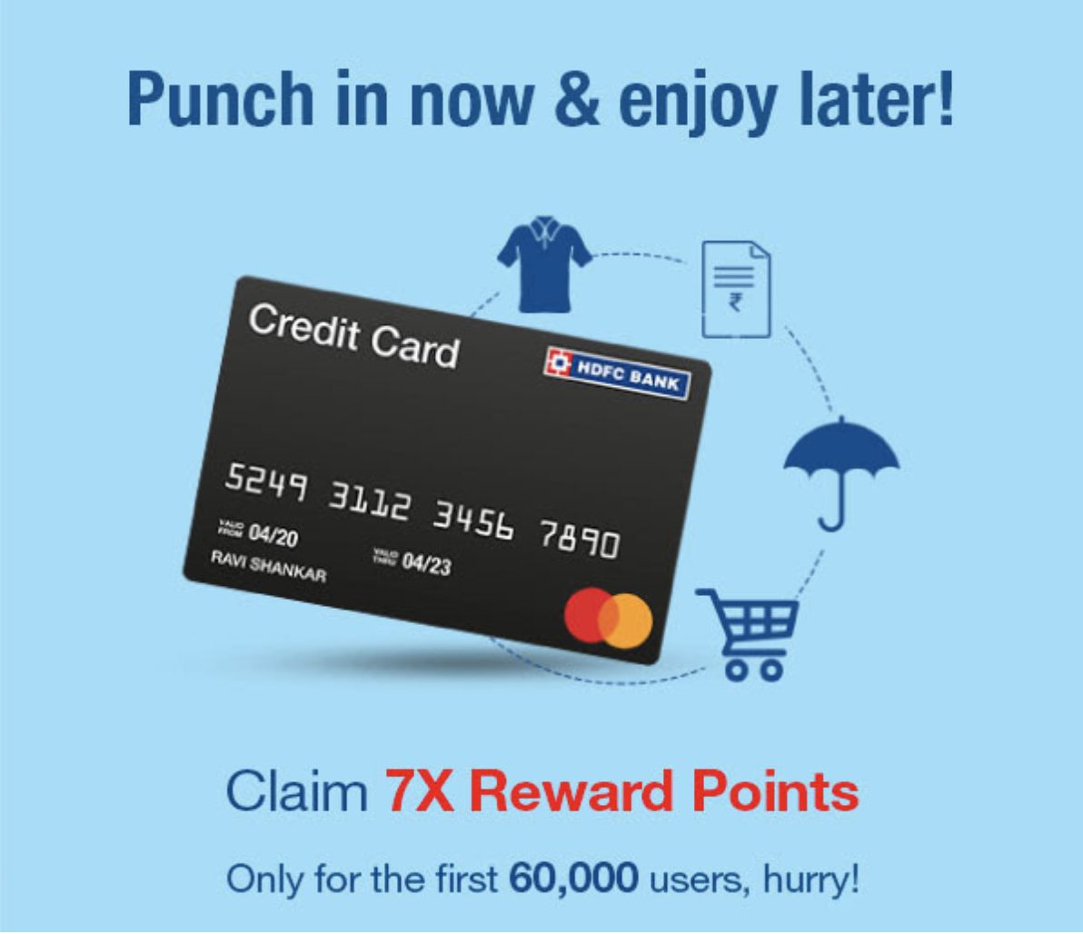 HDFC MasterCard Credit Card Offers get 7X Reward Points Cards