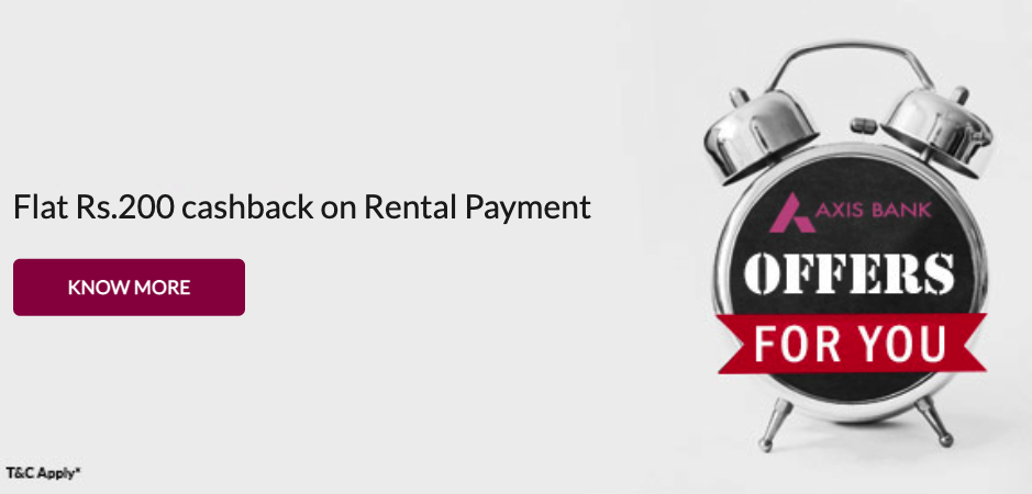 Freecharge Axis Bank rent Payment offer