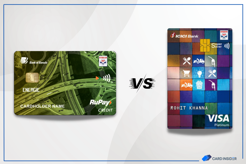 HPCL BoB ENERGIE vs ICICI Bank HPCL Super Saver Credit Card Featured