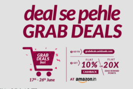 Axis Bank Grab Deals Fest July 2022- Get 10% Cashback on Amazon