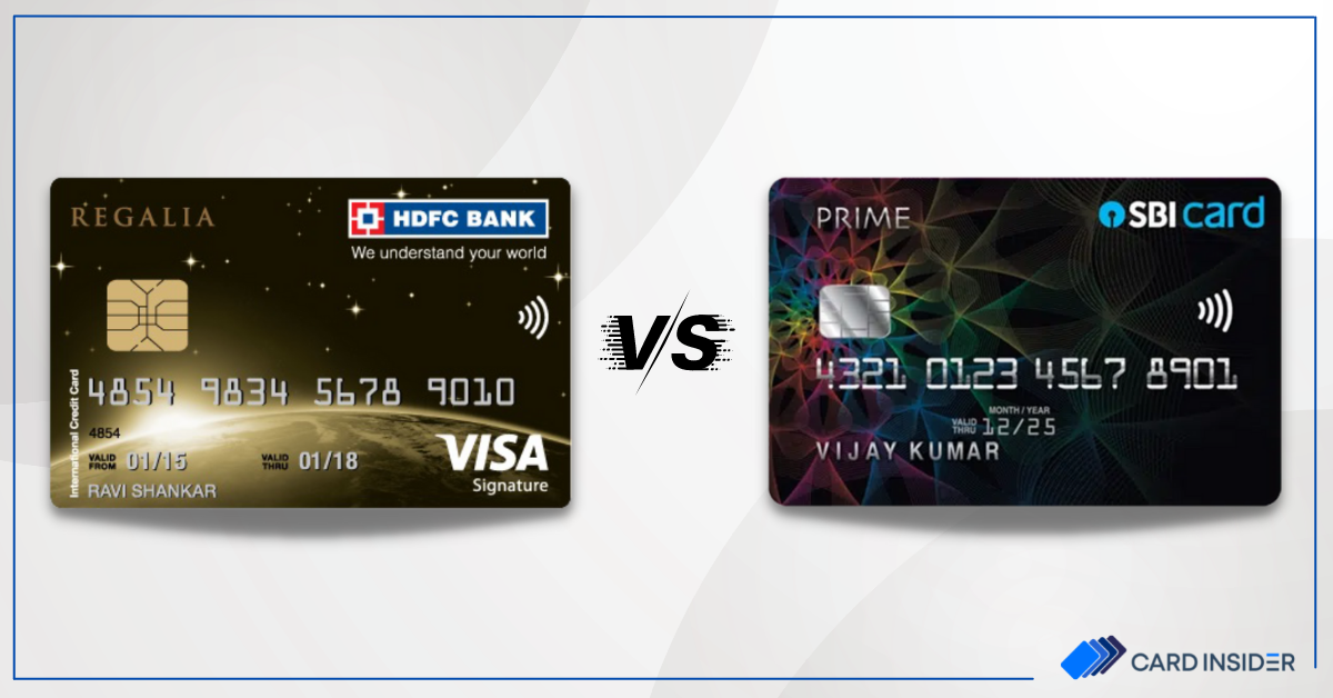 hdfc regalia vs sbi prime credit card