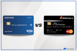 hdfc millennia credit card vs icici platinum chip credit card featured