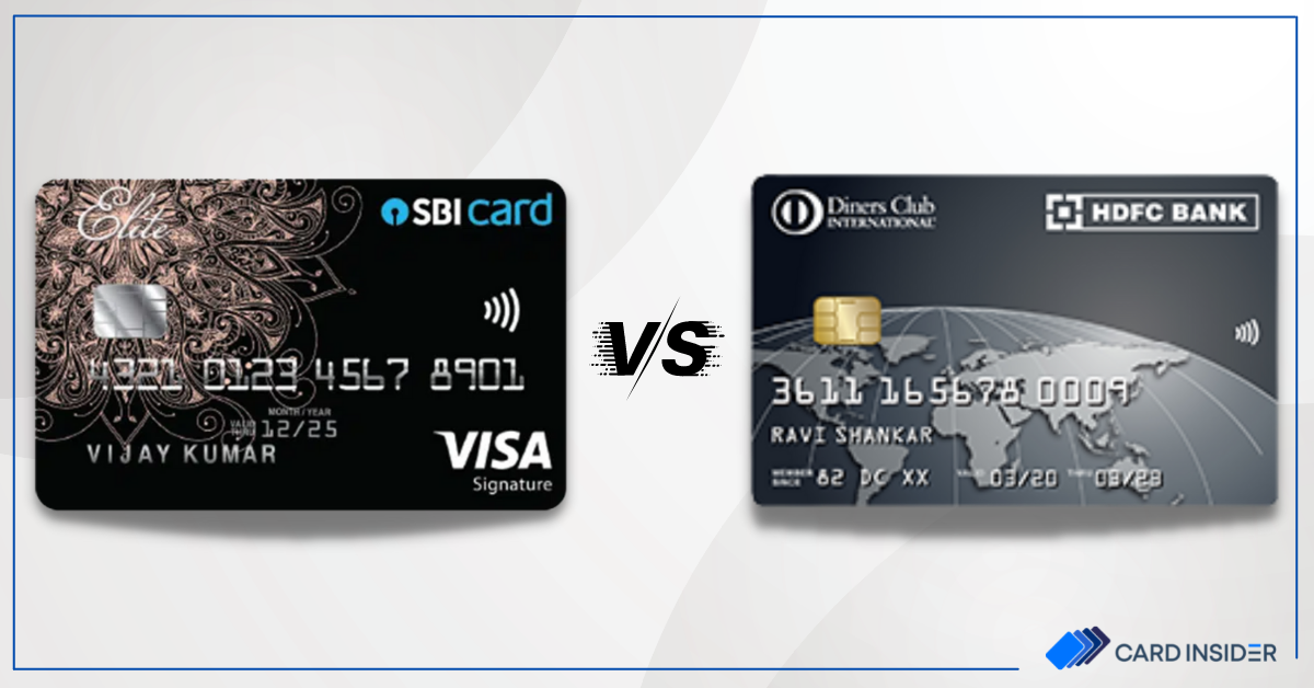 sbi elite credit card vs hdfc diners club black credit card
