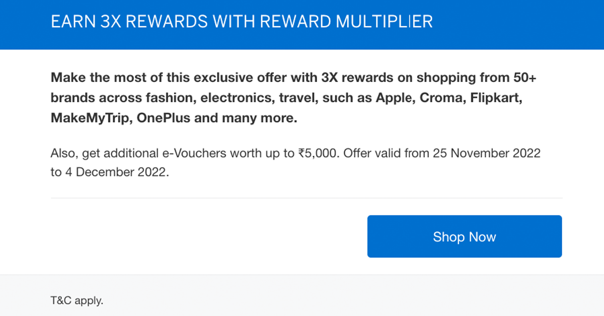 AmEx Rewards Multiplier Black Friday Offer: Get Upto Rs 5,000 Gift Vouchers