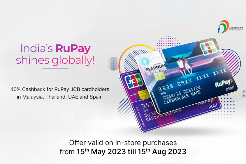 Get 40% Cashback With the RuPay JCB Card In Selected Countries
