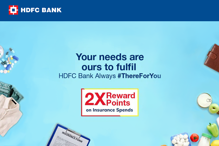 2x Reward Points on Insurance Payments Using HDFC Bank Credit Cards feature