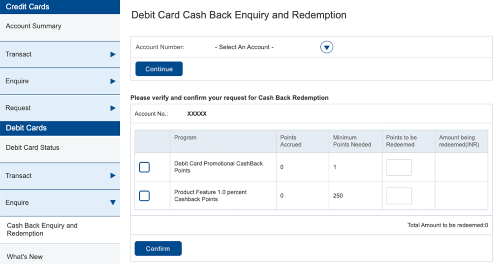 HDFC Debit Card Cashback Redemption