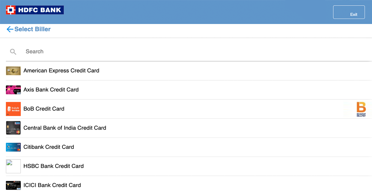 HDFC BillPay Credit Card category