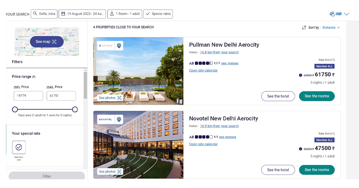 list of hotels available