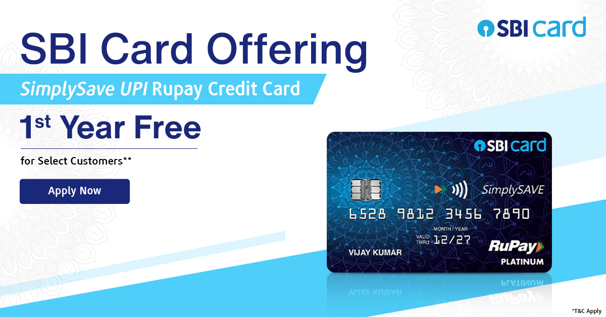 First Year Free SimplySave UPI Rupay Credit Card