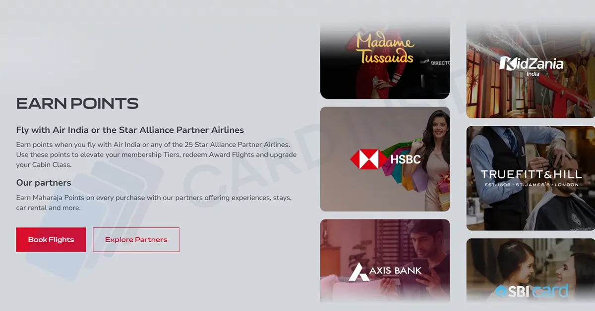 Best Credit Cards for Air India Maharaja Club Maharaja Club Points Partners