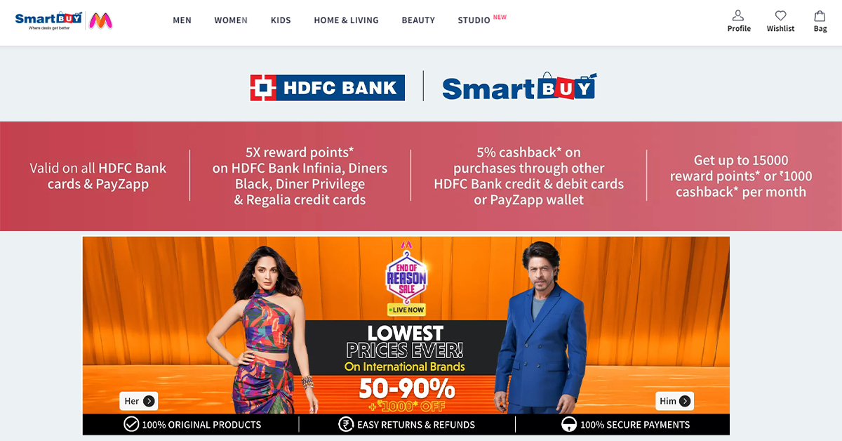 Myntra and start purchasing to earn extra reward points