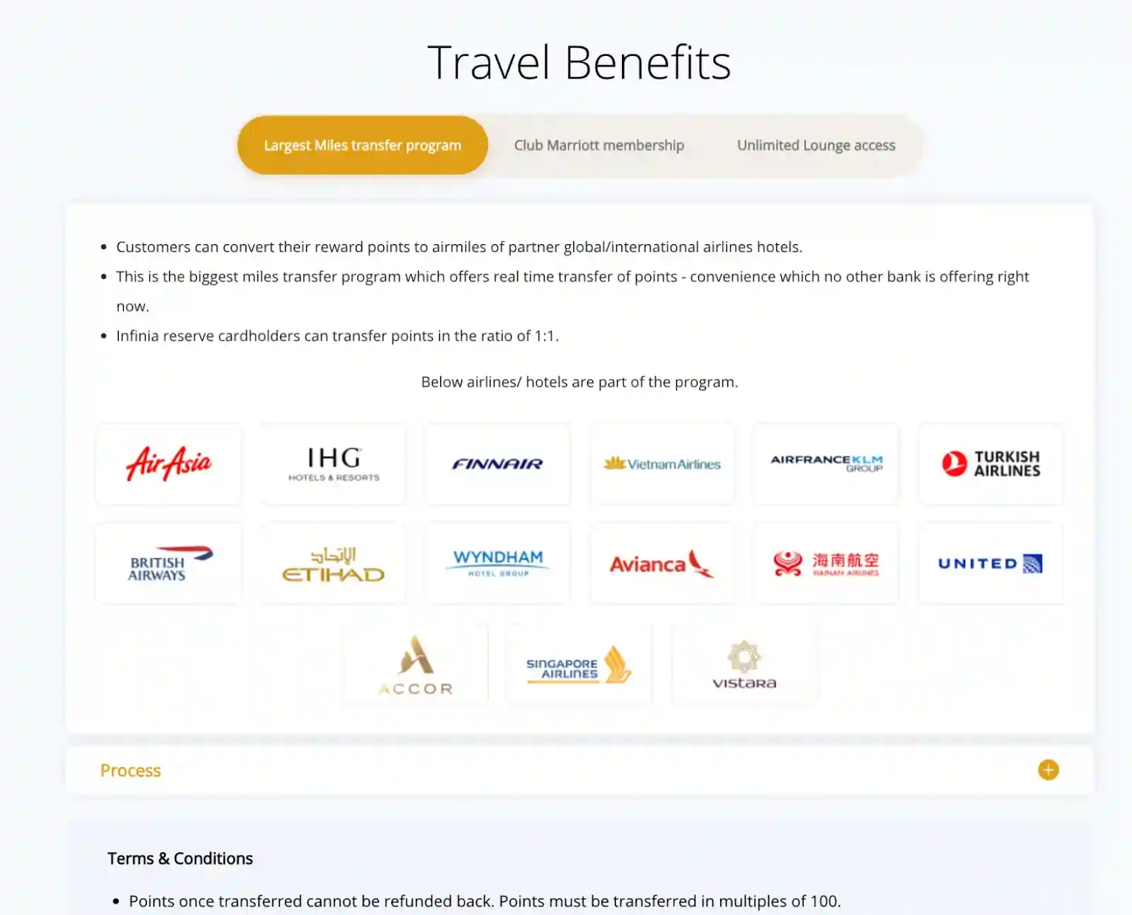 Travel benefits of HDFC Infinia Reserve Infinia Reserve Travel benefits