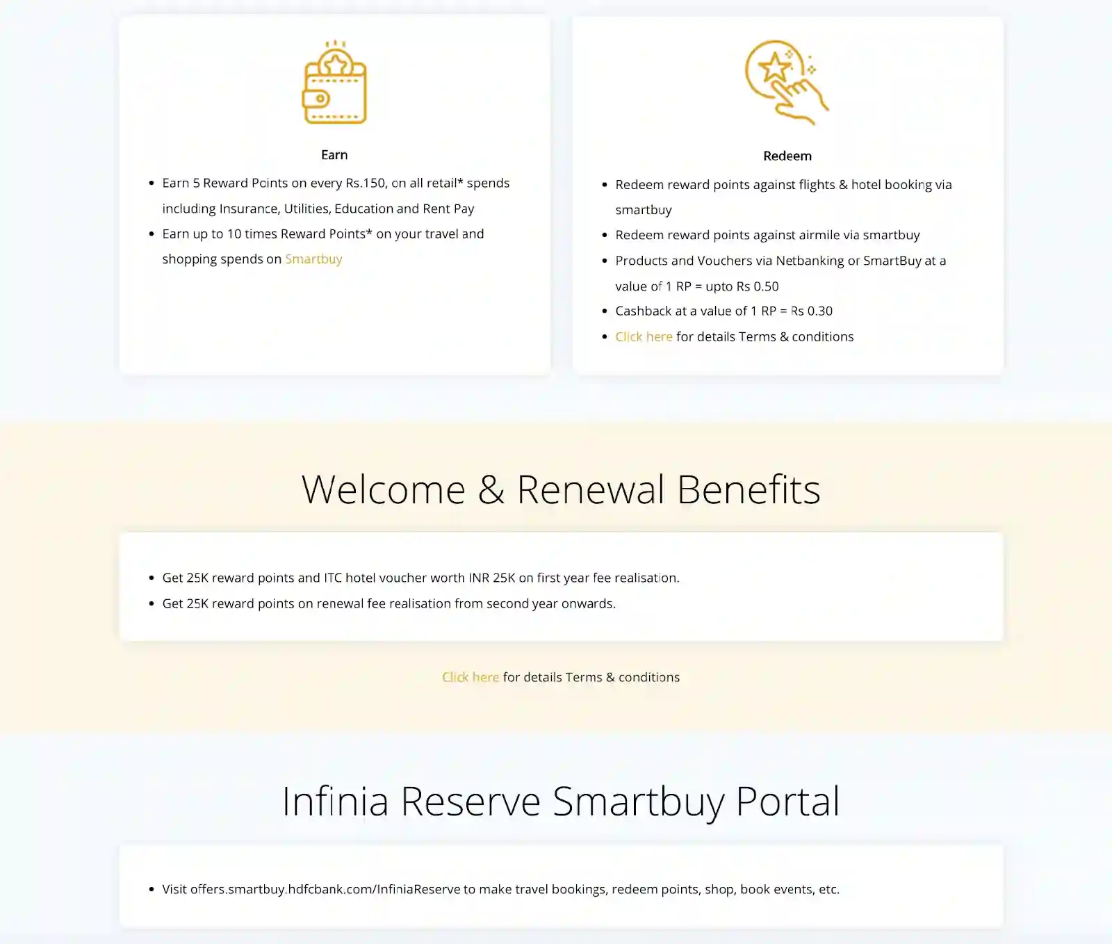 Welcome & Renewal Benefits of HDFC Infinia Reserve Welcome & Renewal Benefits of HDFC Infinia Reserve