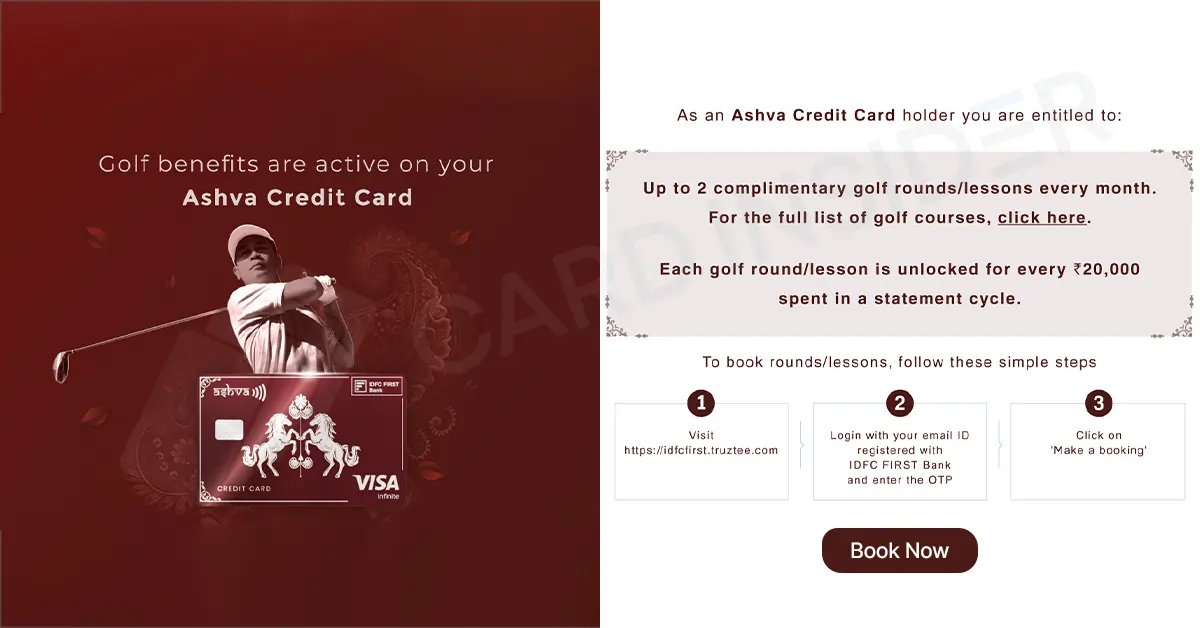 IDFC First Bank Ashva Metal Credit Card IDFC Ashva Credit Card Golf Benefits
