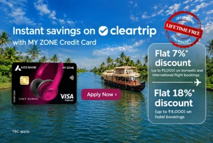 Axis Bank Now Offering My Zone Credit Card as LifeTime Free