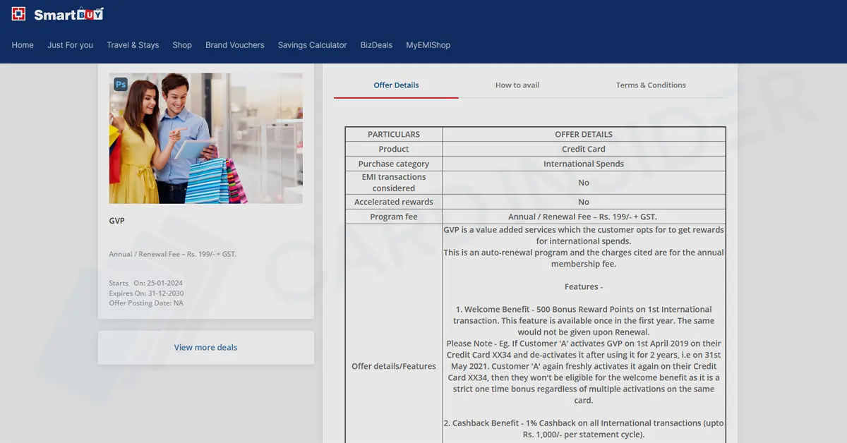 HDFC Global Value Program (GVP): Rewards On International Spends HDFC Global Value Program International Spends Offer Terms