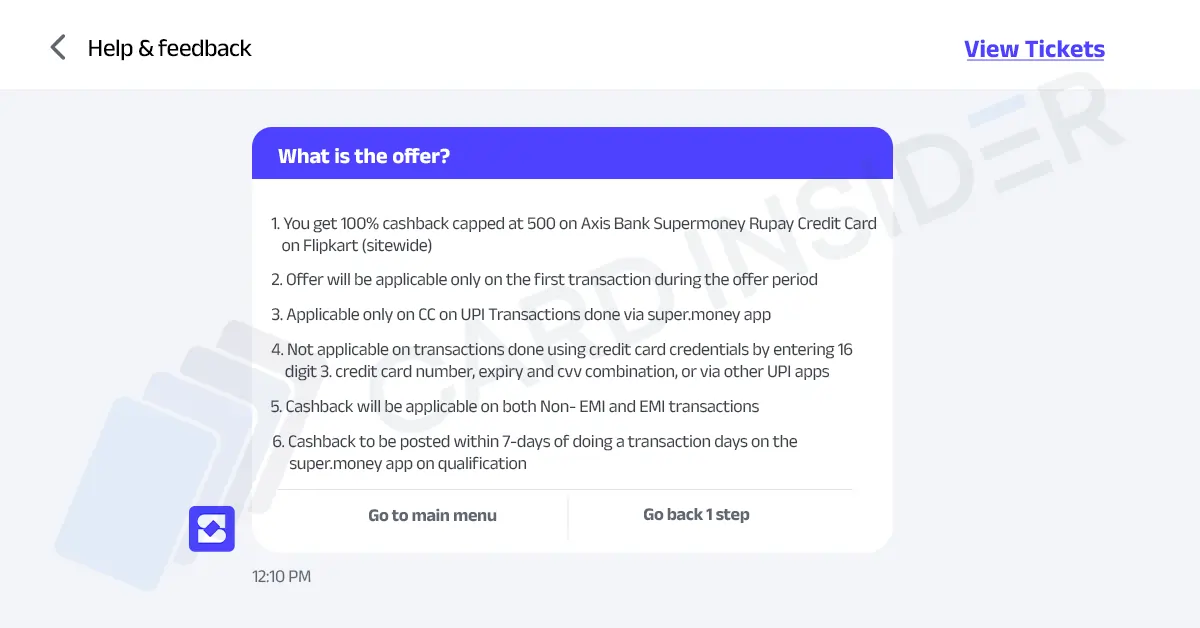 New Axis Bank SuperMoney RuPay Credit Card Axis SuperMoney Flipkart Cashback Offer
