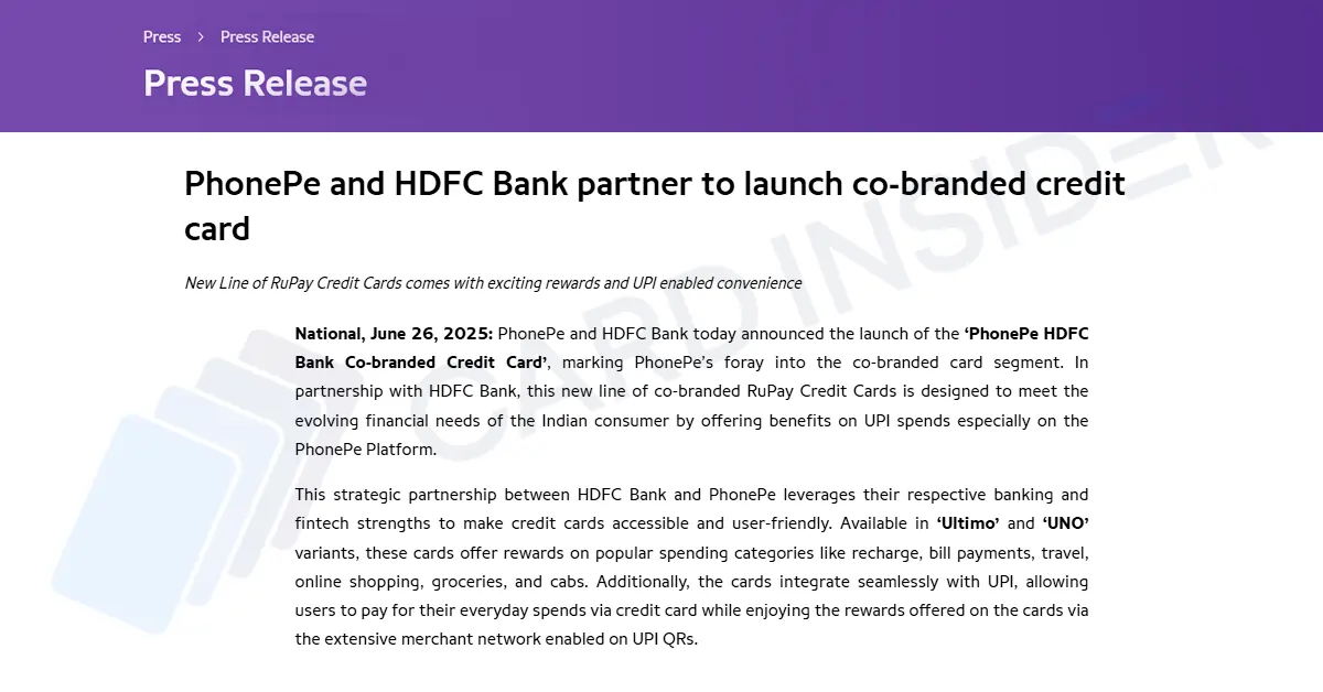 Everything About the New PhonePe HDFC Bank Co-Branded Cards PhonePe and HDFC Bank to Launch Co-Branded Credit Cards
