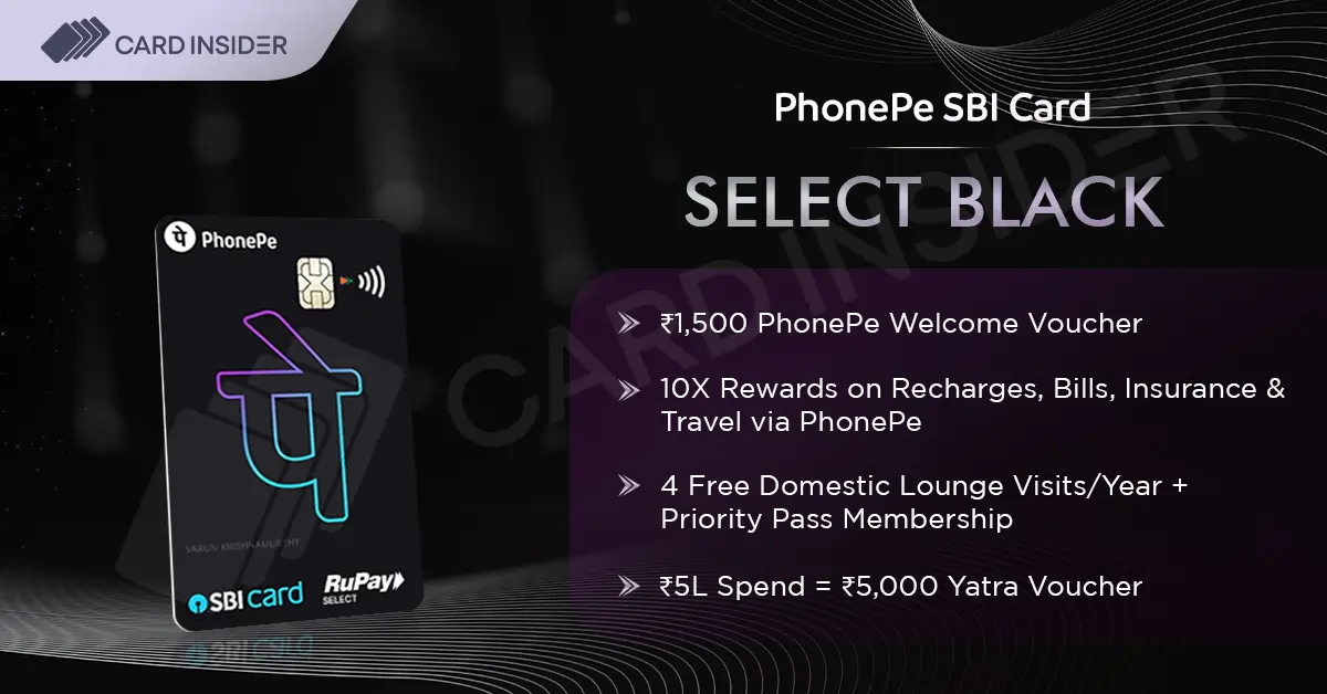 PhonePe SBI SELECT BLACK Credit Card PhonePe SBI SELECT BLACK Credit Card Benefits