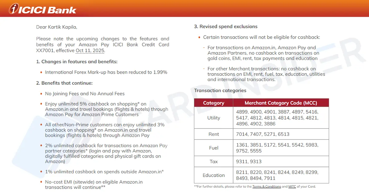 Amazon Pay ICICI Credit Card Cashback No Longer Universal – Devaluation Alert Amazon Pay ICICI Credit Card Devaluation Changes