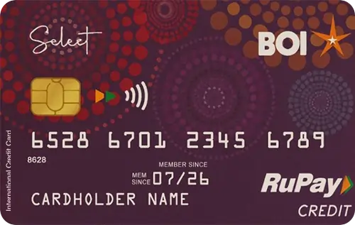 Best Bank of India Credit Cards BOI RuPay Select Credit Card