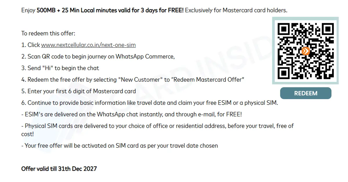 Get Free OneSIM For International Travels with Mastercard Redeem OneSIM wih Mastercard Credit Card