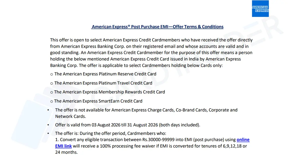 American Express Credit Card Introduces PayFlex EMI Offer with E-Voucher Benefits American Express PayFlex EMI Offer Terms