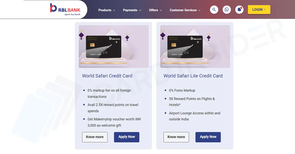 RBL Bank Launches All-New World Safari Lite Credit Card World Safari Lite Credit Card