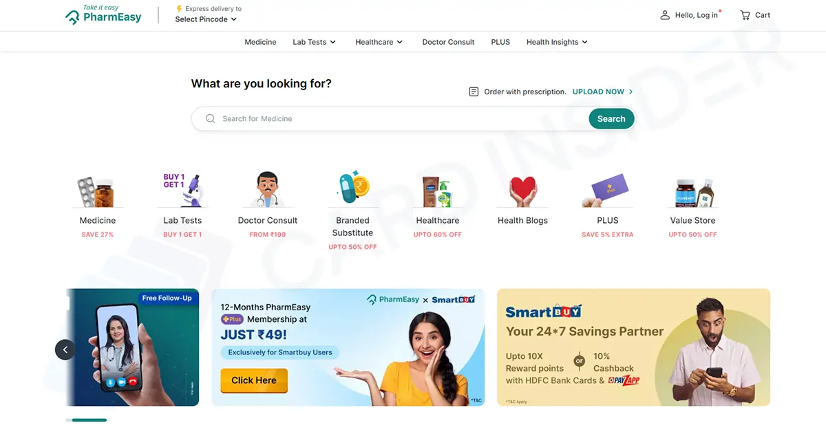 HDFC Bank SmartBuy Credit Card Offers HDFC SmartBuy Pharmeasy