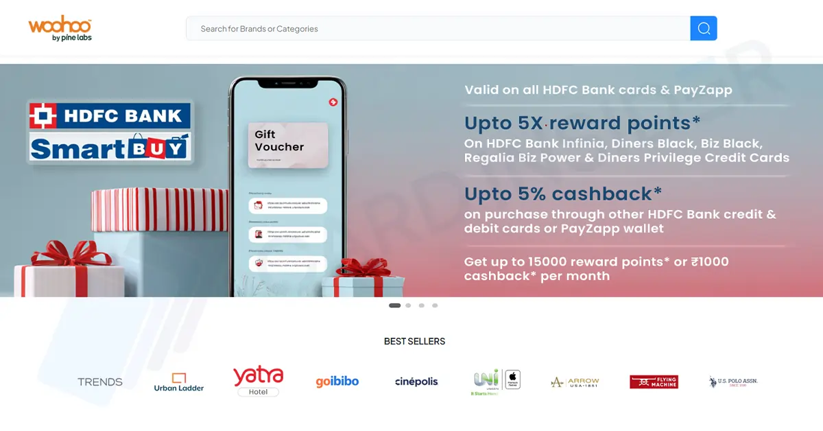 HDFC Bank SmartBuy Credit Card Offers SmartBuy Instant Vouchers via Woohoo