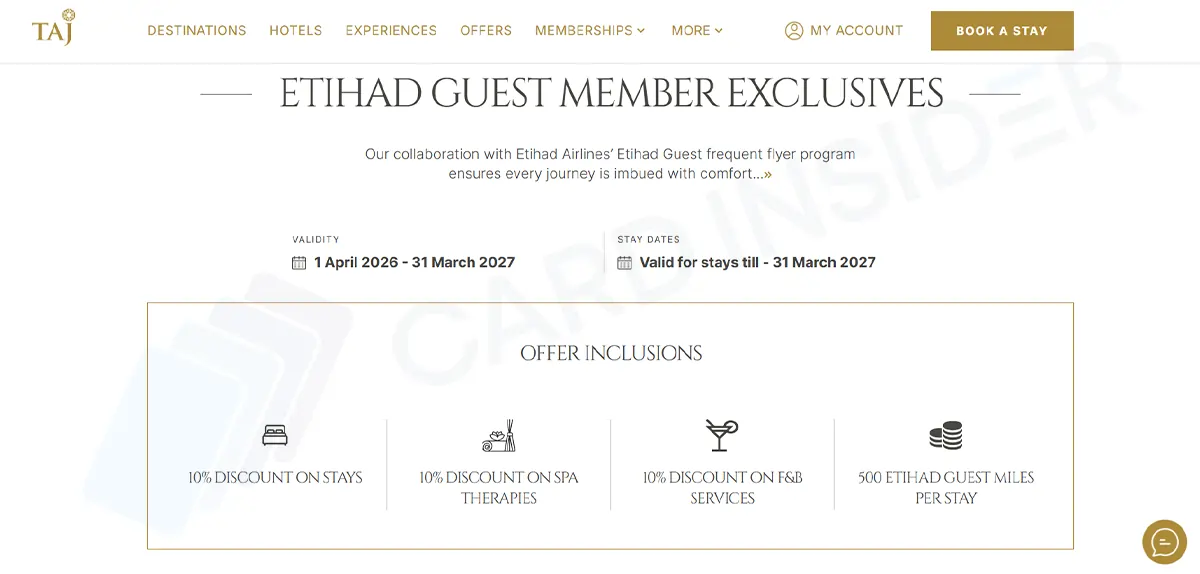 10% Discount on Taj, Vivanta & More + 500 Etihad Miles With the Latest IHCL-Etihad Partnership IHCL Etihad Partnership