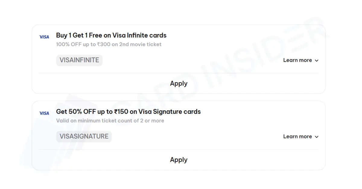 Visa Offers Up to 50% Off on District Movie Tickets for Visa Signature & Infinite Cardholders Visa Movie Tickets Offer