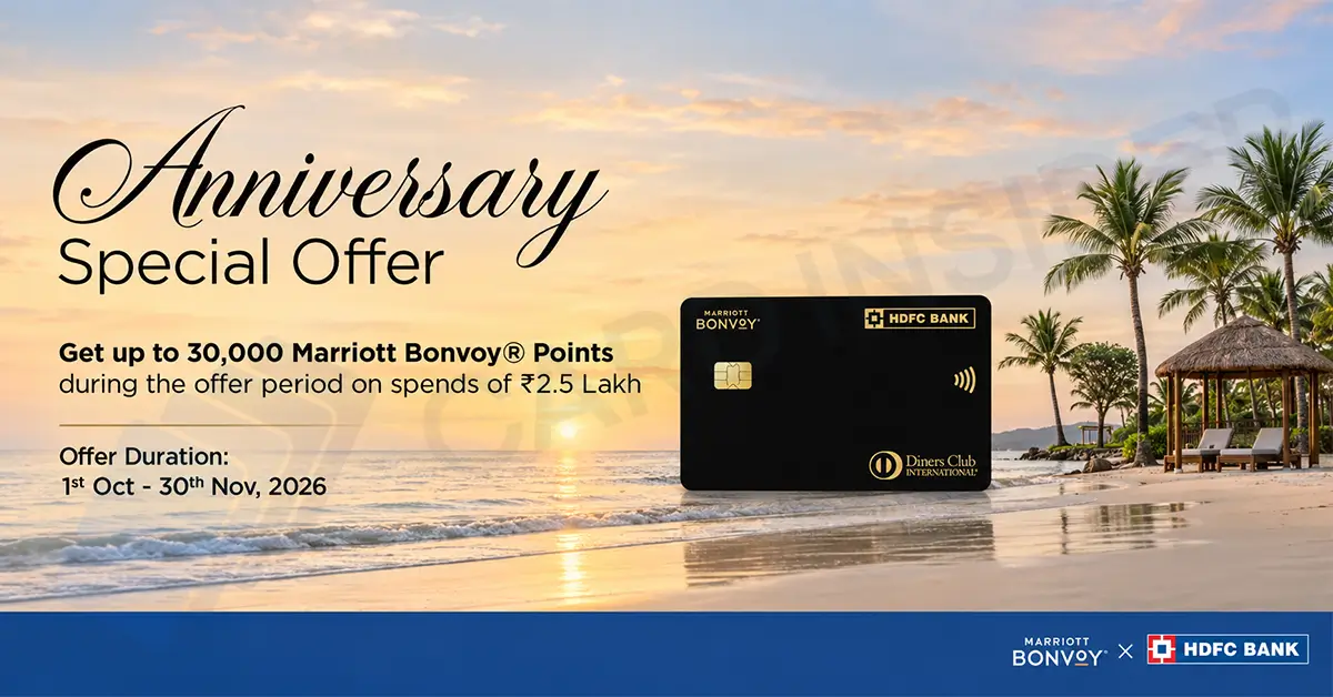 Earn Up to 30,000 Bonus Points with Marriott Bonvoy HDFC Credit Card Anniversary Offer Earn Bonus Points Marriott Bonvoy HDFC Credit Card Anniversary Offer