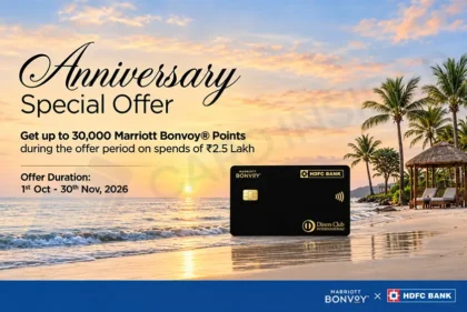 Earn Up to 30,000 Bonus Points with Marriott Bonvoy HDFC Credit Card Anniversary Offer