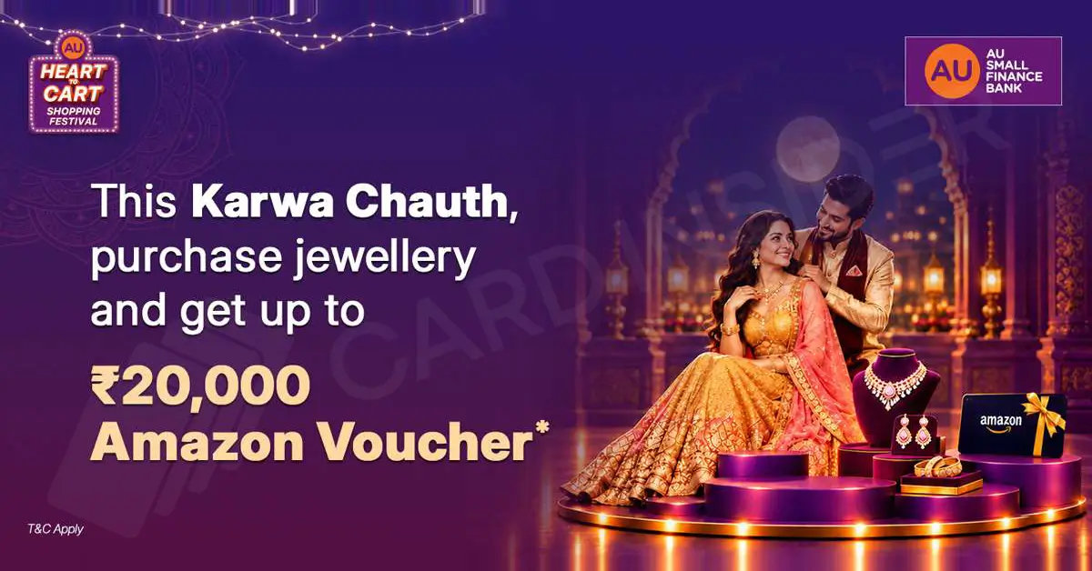 AU Credit Cards Karwa Chauth Offer – Get Up to ₹20,000 Amazon Vouchers on Jewellery Spends AU Bank Credit Cards Jewellery Offer on Karwa Chauth