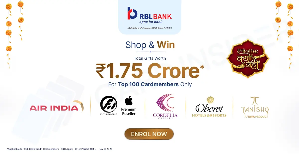 RBL Bank Credit Card Top Spender Campaign - Top 100 Customers to Win Exciting Rewards RBL Bank Credit Card Top Spender Campaign